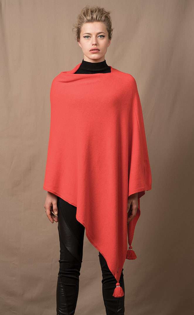 poncho rosso knitwear Bruno Carlo